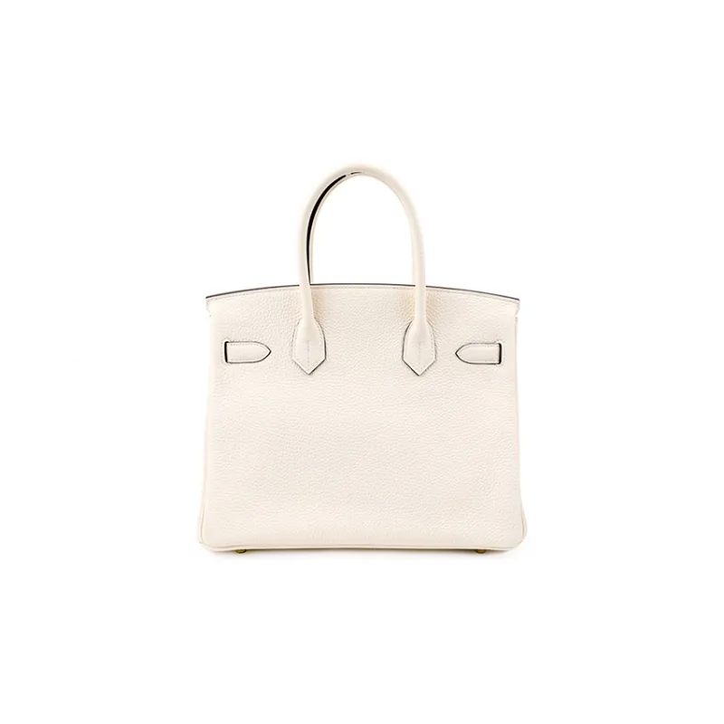 HERMES Birkin Cow Leather Birkin Bag Handbags Women's Cream White-2