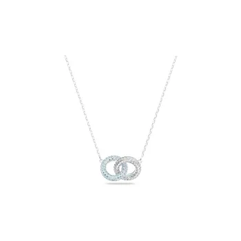 Swarovski Dextera Rhodium Plated Necklaces Women's Blue