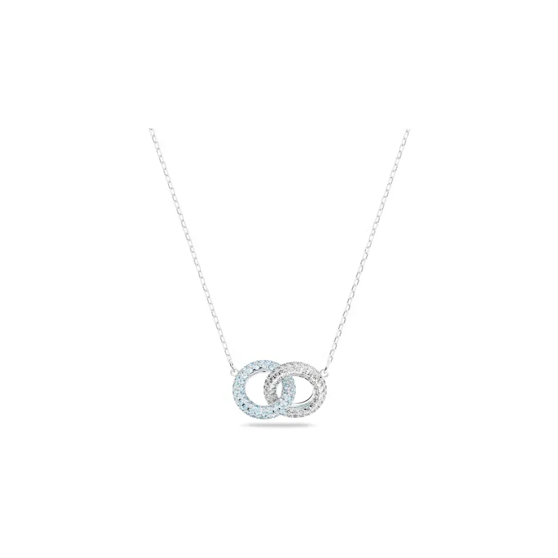 Swarovski Dextera Rhodium Plated Necklaces Women's Blue-0