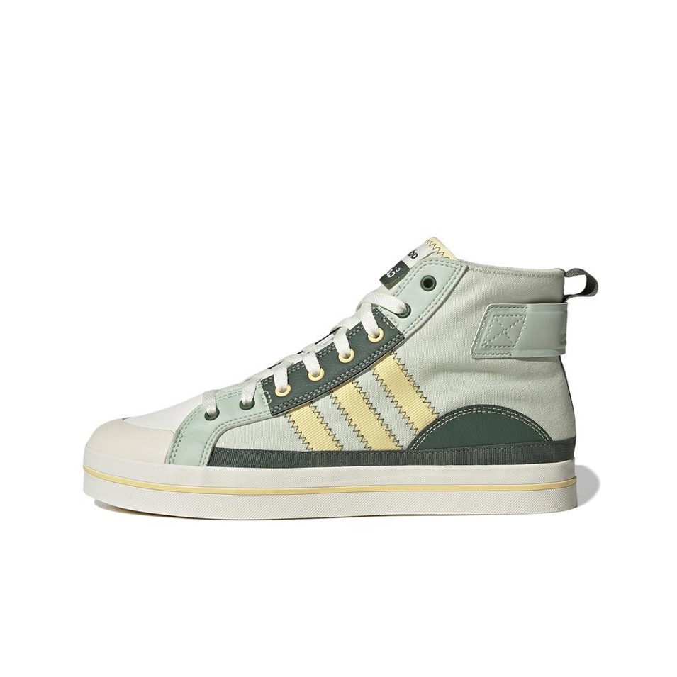 adidas neo City Canvas Skateboarding Shoes Unisex Mid top Light Green dark Green yellow POIZON