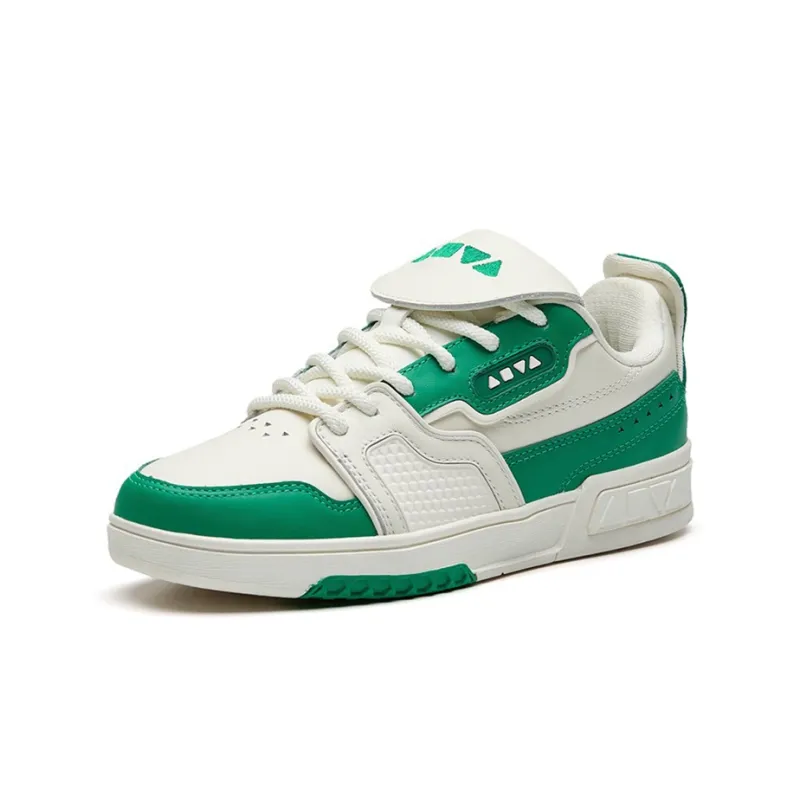 Anta Anti Slip Wear Resistant Low Top Skateboard Shoes Women's White Green-1