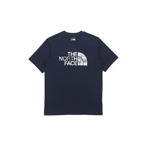 THE NORTH FACE Earth Printing T-Shirts Unisex Navy Blue