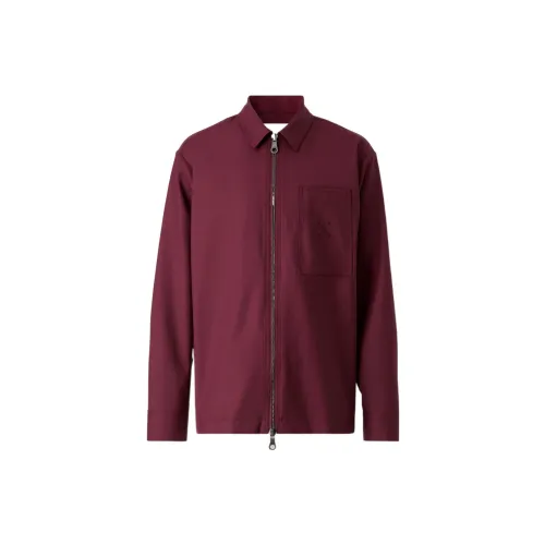 Burberry Logo Detail Wool Zip-front Shirt 