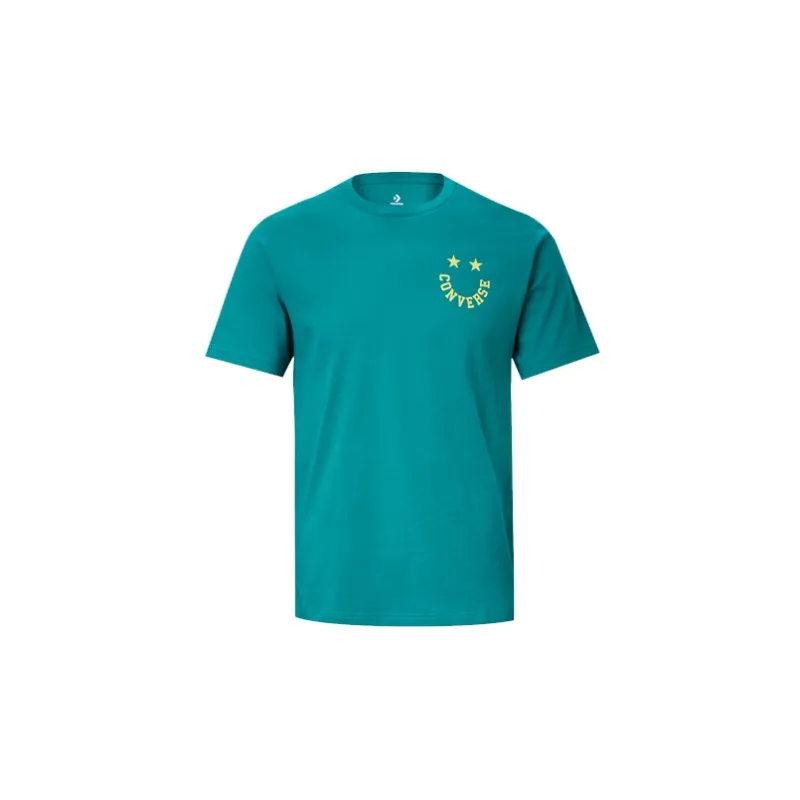 Converse Smiling Face Pattern T Shirts Men Green-1