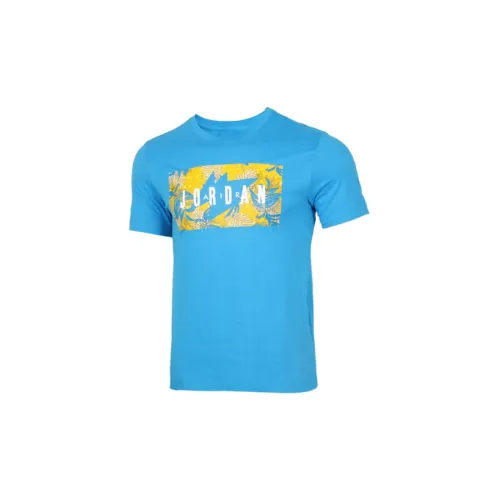 Jordan M J Poolside Flora T-Shirts Men Blue