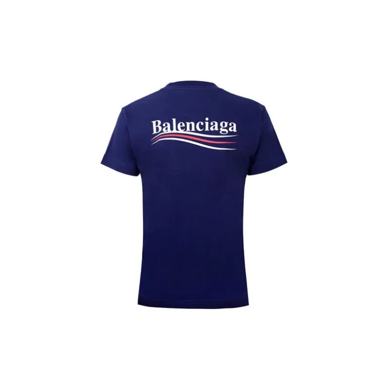 Balenciaga Political Campaign T Shirt 'Pacific Blue/White'-1