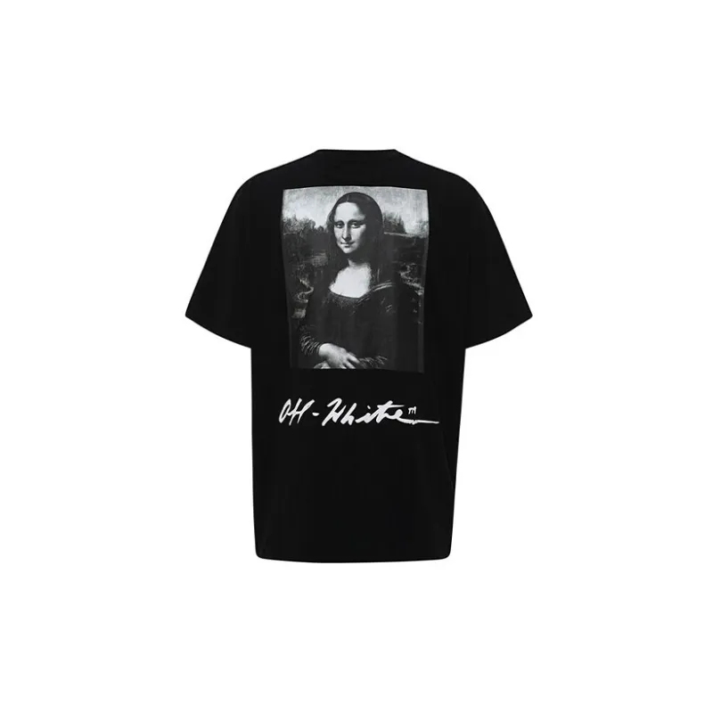 OFF WHITE Oversized Monalisa Graphic Print T Shirt-1