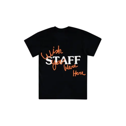 Travis Scott Cactus Jack Astroworld Staff Round-neck Printing T-shirt Black Unisex 