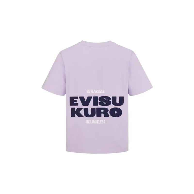 EVISU Drop Shoulder Sleeve T Shirt Men's Black-3