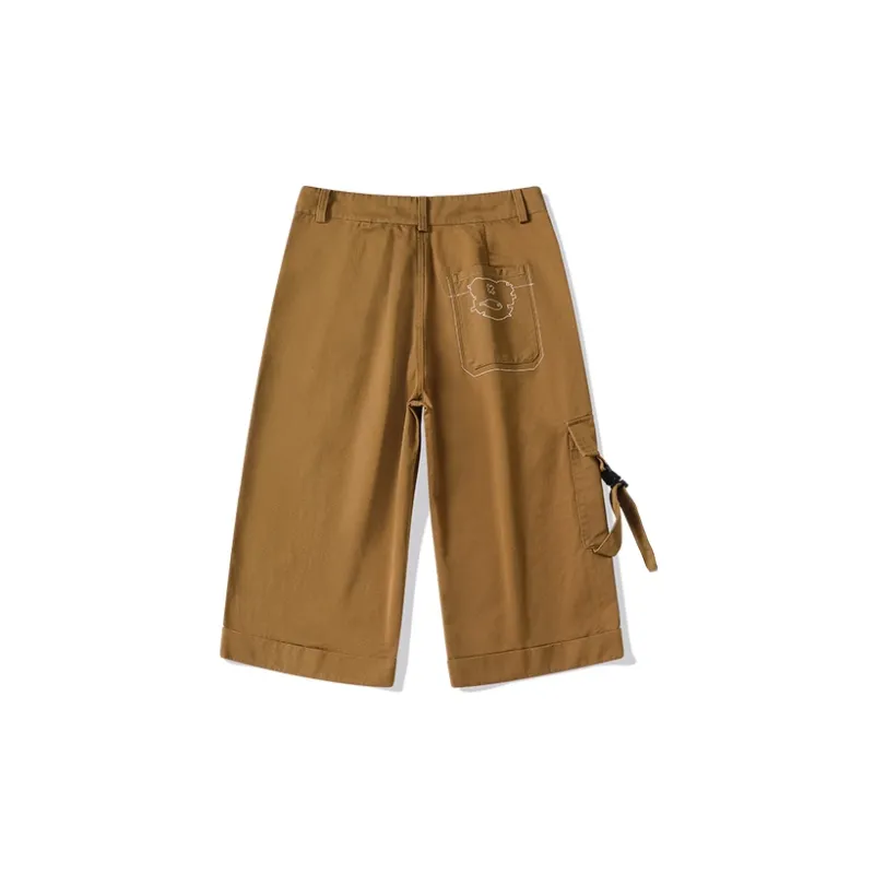 LAMLICKA Straight Casual Pants Unisex Brown-1