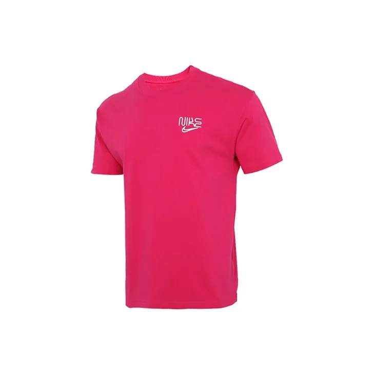 Nike T Shirts Men Raspberry Red-1