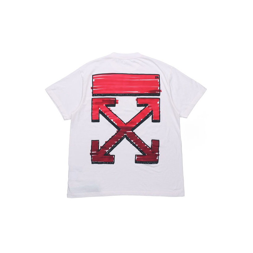 Off white red tee hotsell