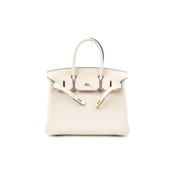 HERMES Birkin Cow Leather Birkin Bag Handbags Women's Cream White