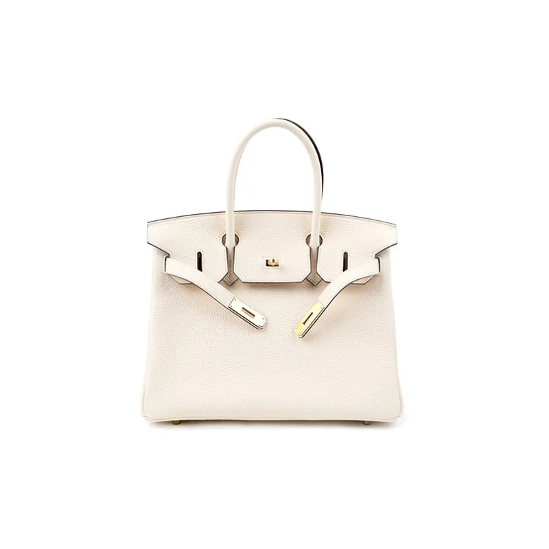 HERMES Birkin Cow Leather Birkin Bag Handbags Women's Cream White-0