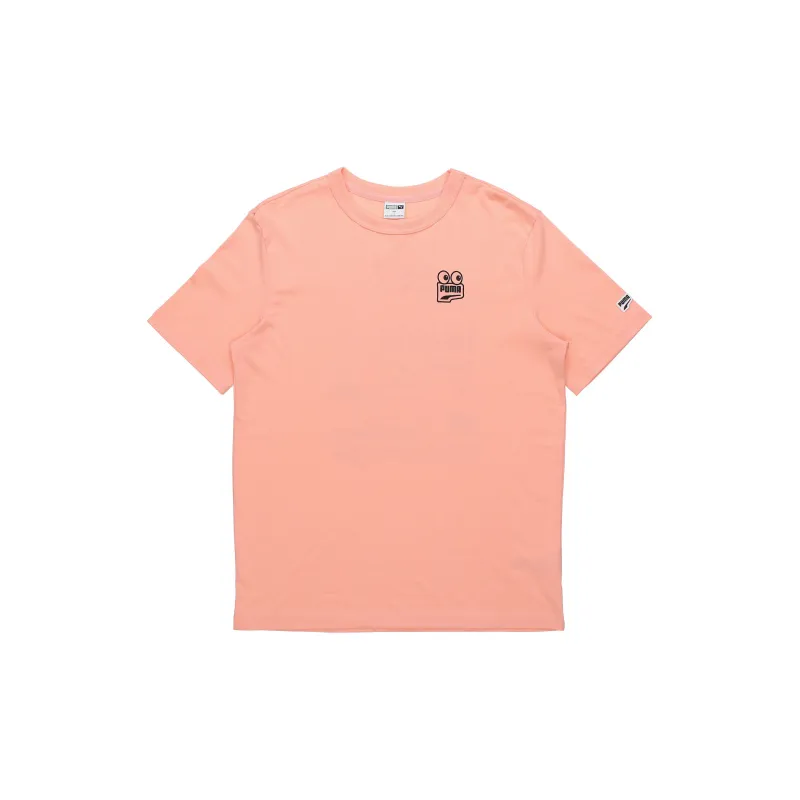 PUMA Drop Shoulder Sleeve T-Shirt Men's Pink-1