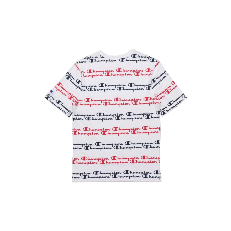 Champion Crew Neck Fitted Straight Short Sleeved T Shirt US Version Unisex Red Blue-1