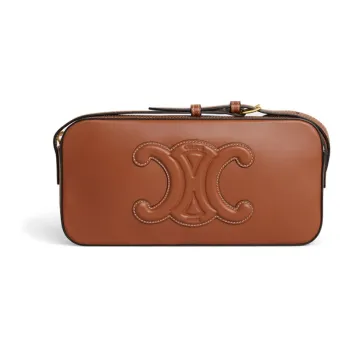 CELINE Triomphe Arc De Triomphe Cow Leather Shoulder Bag Handbag Shoulder Bag Women's Brown