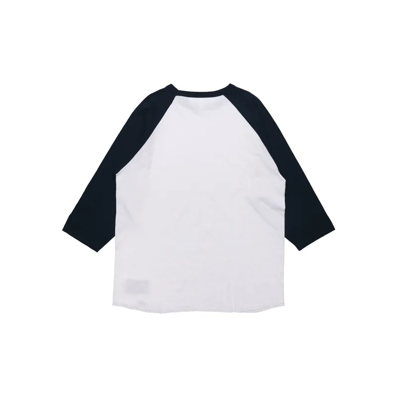 Champion 3/4 Sleeved T Shirt US Version Unisex White Dark Blue-1