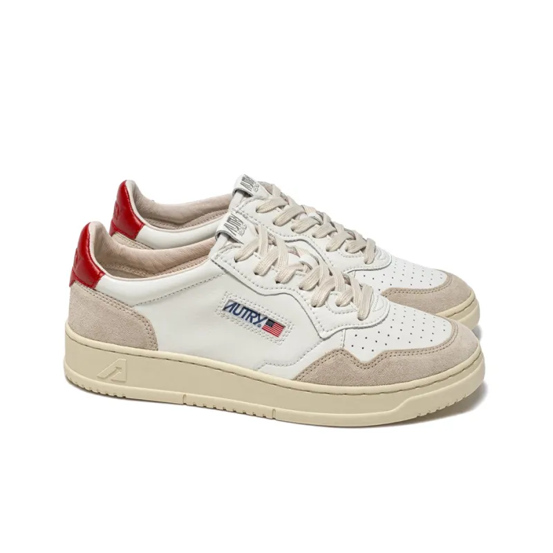 AUTRY Medalist Low 'White Suede Red'-2