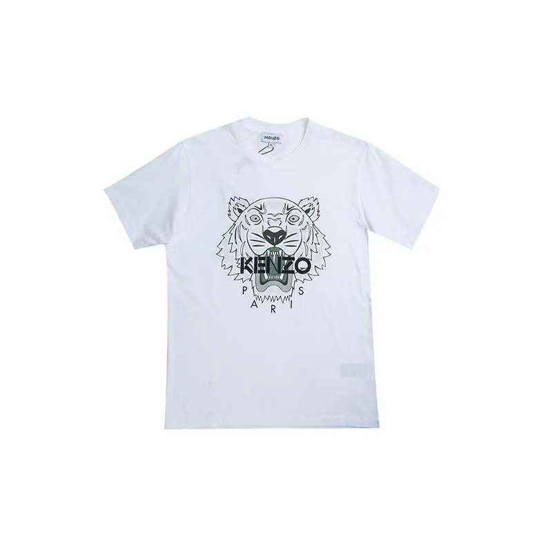 KENZO Classic Tiger Head T Shirts Men White-3
