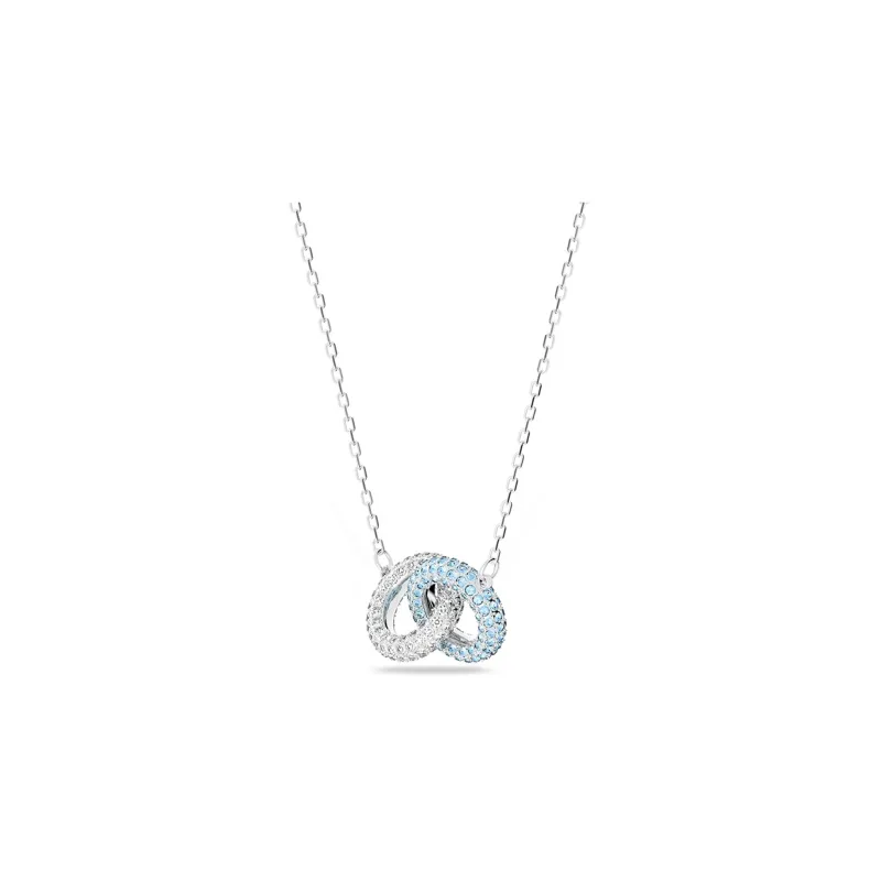 Swarovski Dextera Rhodium Plated Necklaces Women's Blue-1