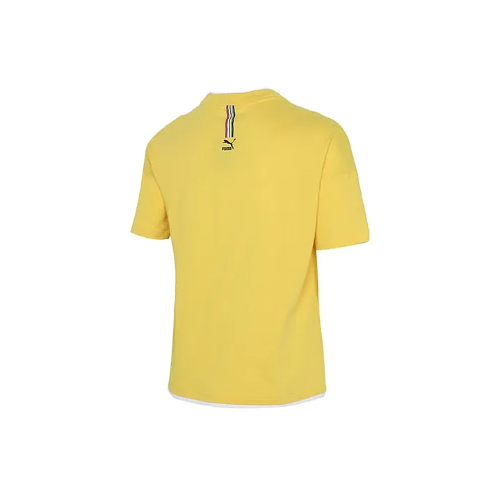 PUMA Drop Shoulder Sleeve T-Shirt Men's Yellow-1