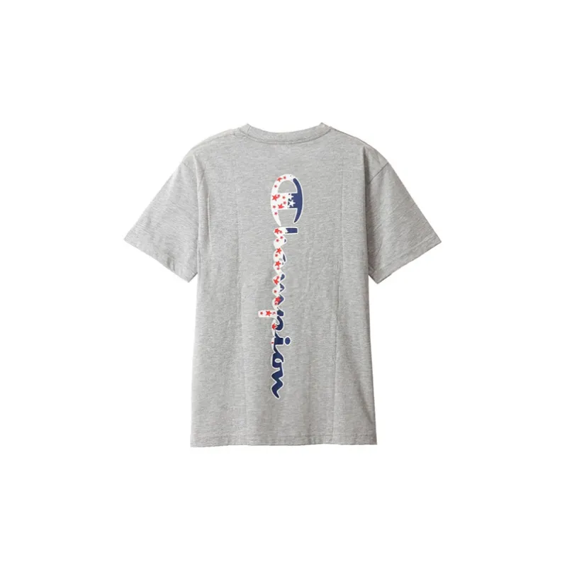 Champion Straight T Shirt Japan Version Unisex Gray-1