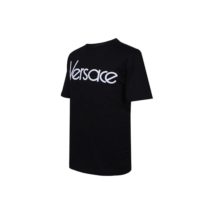 VERSACE Logo Embroidered Crewneck T Shirt-2