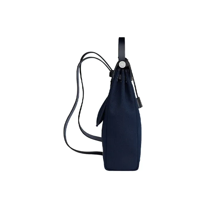 HERMES Herbag Canvas With Leather Handbag Backpack Unisex Deep Sea Blue/Indigo-1