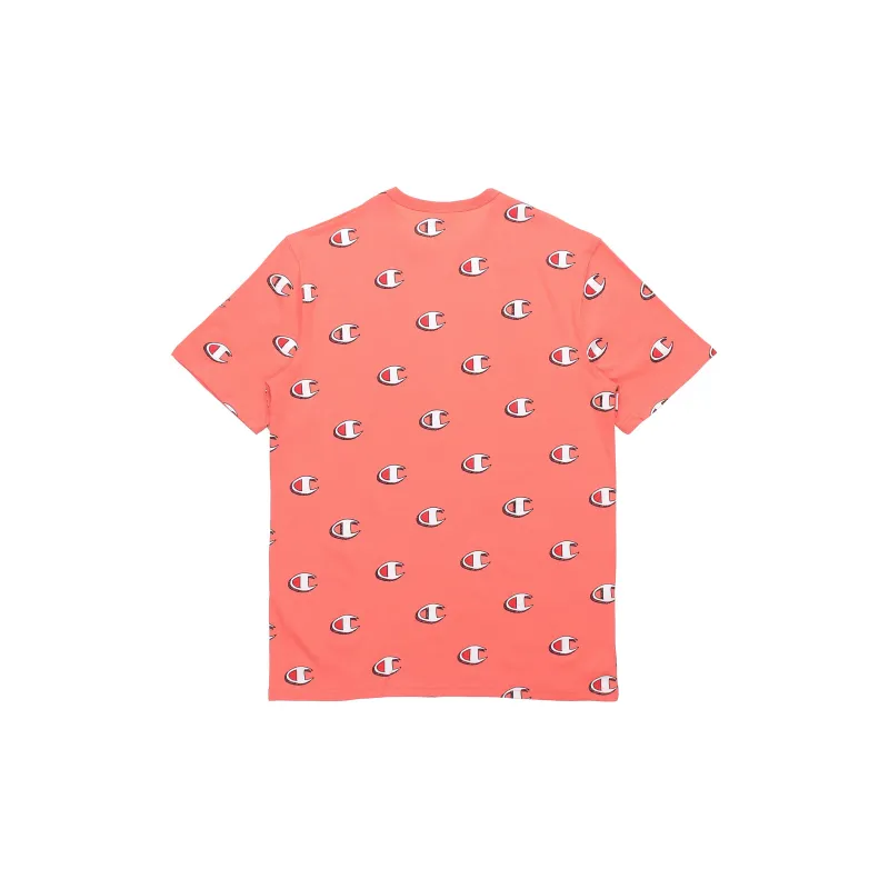 Champion Straight T Shirt US Version Unisex Pink-1