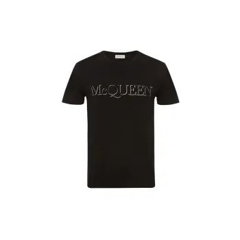 Alexander McQueen Logo Embroidered T Shirt
