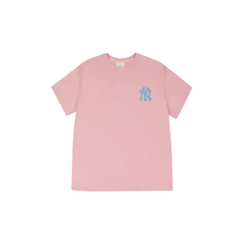 MLB Drop Shoulder Sleeve T Shirt Unisex Pink-1