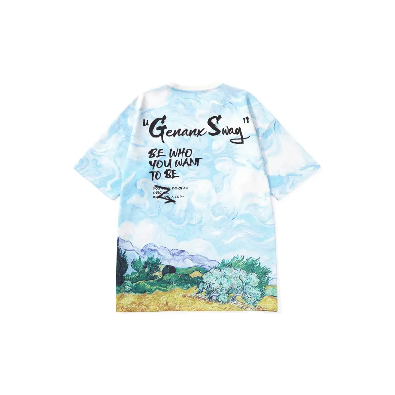 GENANX Straight T-Shirt Unisex Light Blue-1