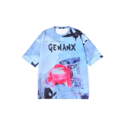 GENANX T-Shirts Unisex Gray Blue