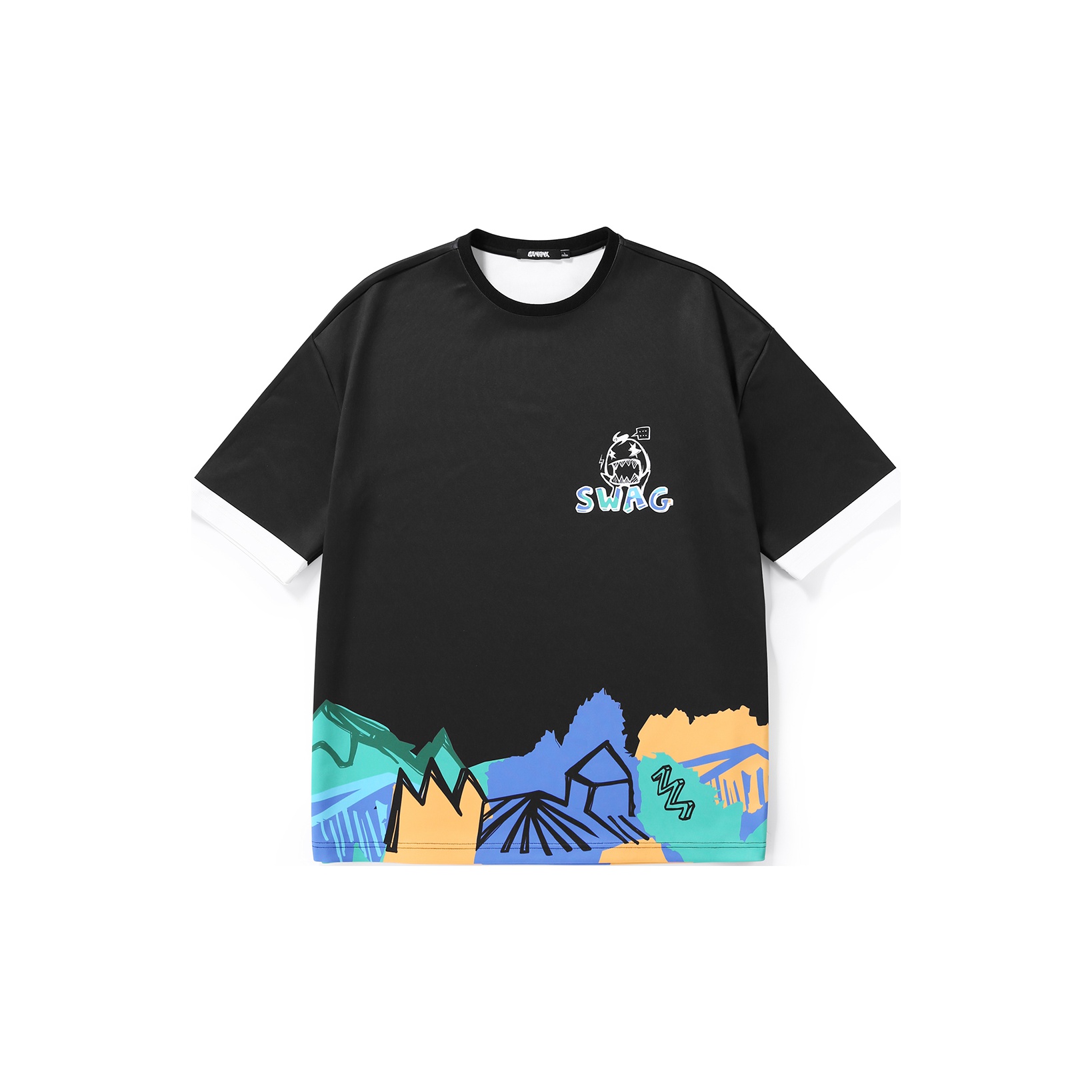 GENANX 柄プリントTシャツ ホワイト unisex Amazon.com: Genanx Men's Graphic Tee Unisex Cool Design T