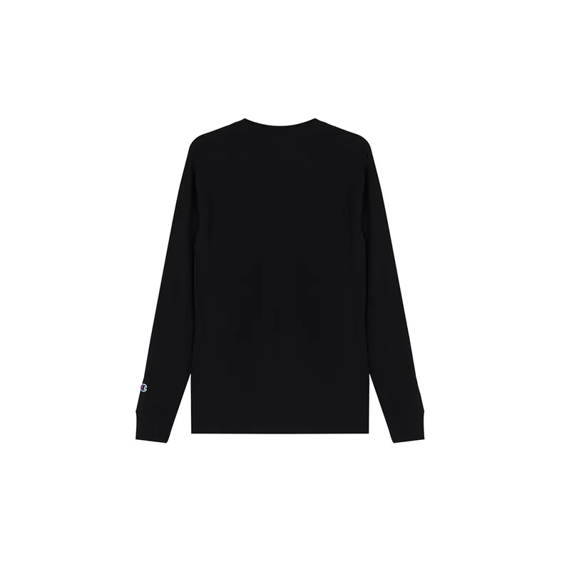 Champion Straight Long Sleeved T Shirt US Version Unisex Black-1