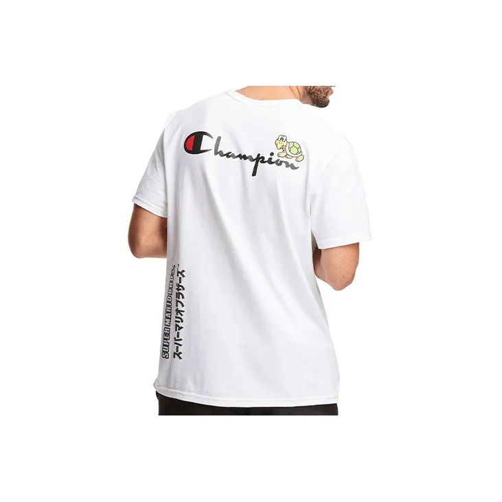 Champion x Super Mario Bros Straight T Shirt US Version Unisex White-1
