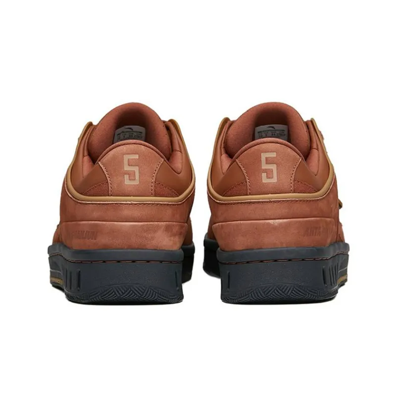 Anta Low-Top Skateboard Shoes Men's Brown-3