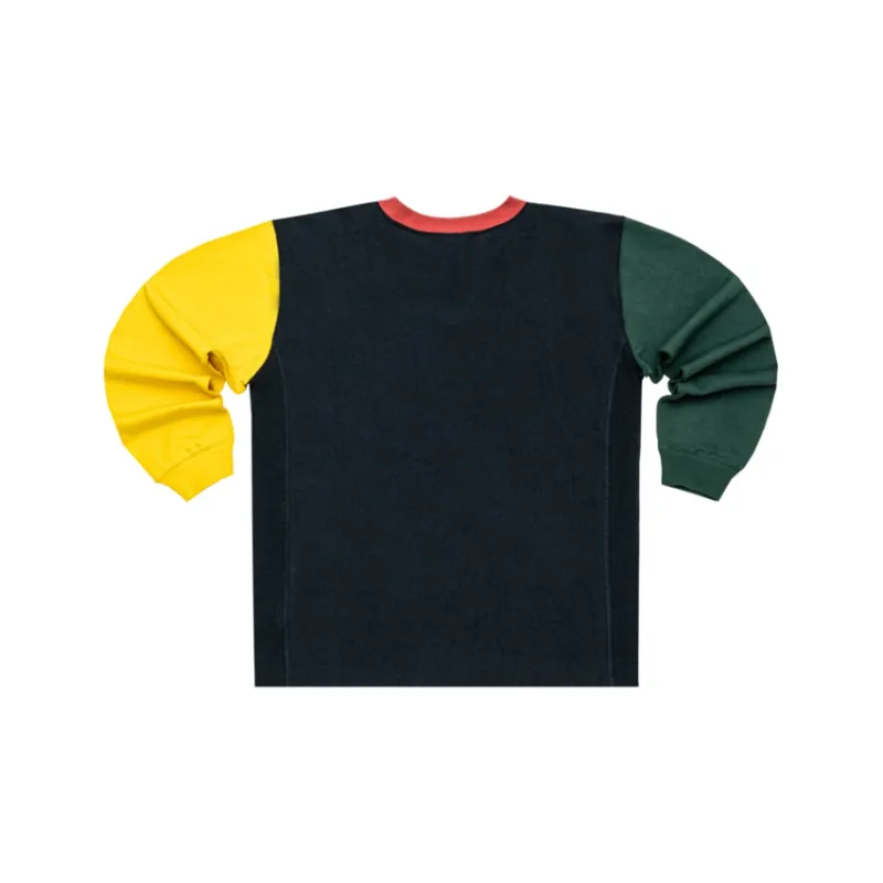 Champion Straight Long Sleeved T Shirt Japan Version Unisex Dark Blue Patchwork-1