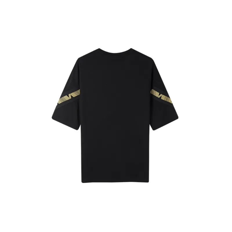 FILA Drop Shoulder Sleeve T Shirt Unisex Black-1