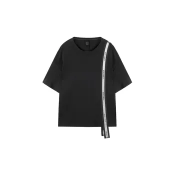 NORVINCY Comfortable Moisture Wicking Breathable Asymmetrical 100% Cotton T Shirt Unisex Black