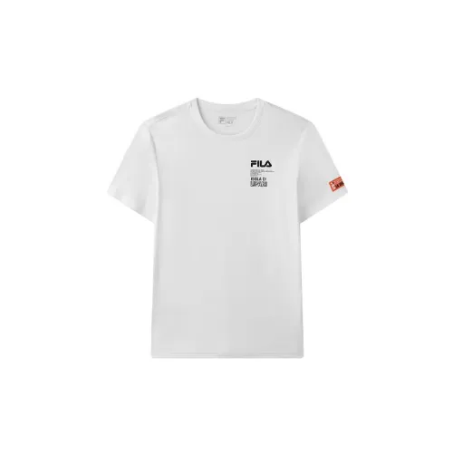 FILA Men’s Letter Printing Round-Neck T-Shirt White Male