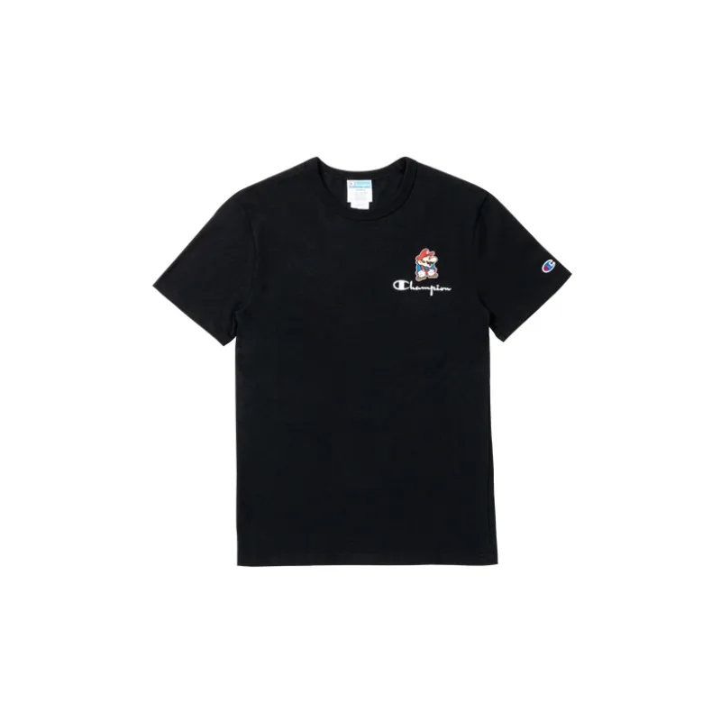 Mario Spagolla X Champion X Super Mario Bros T-Shirts Unisex Black-1