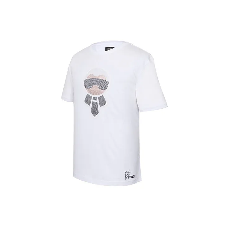 FENDI T Shirts Men White-2