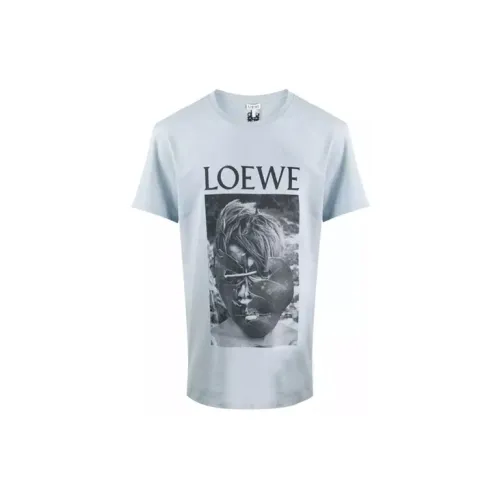 LOEWE Men’s SS20 Ken Heyman Printing Cotton T-shirt Pink/Blue