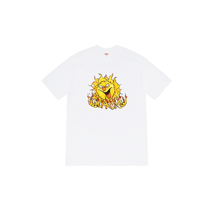 Supreme t shirt white and red on sale