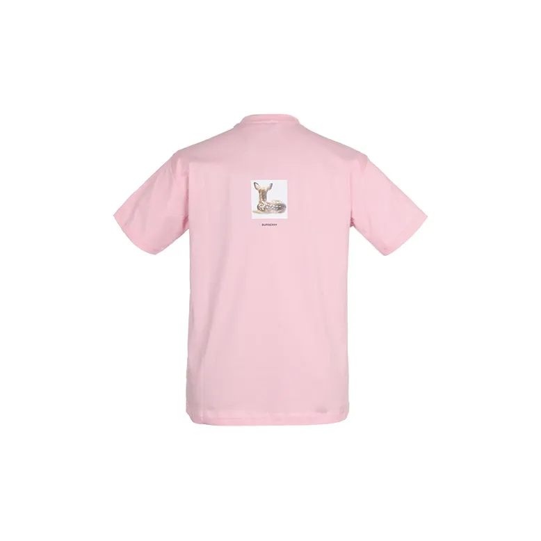 Burberry Drop Shoulder Sleeve T Shirt Women's Pink-1