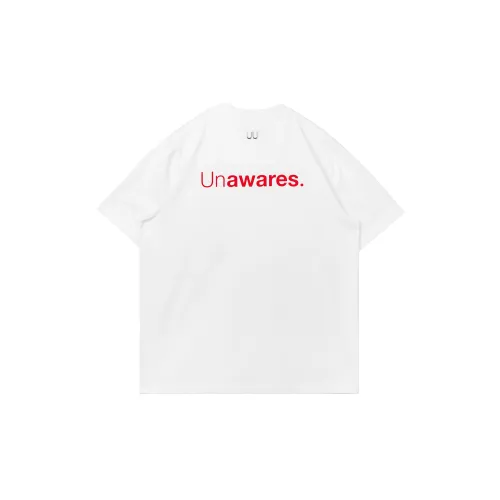 Unawares. T-Shirts Unisex White Red Text