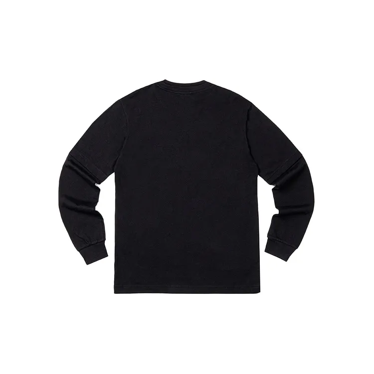 Champion Straight Long Sleeved T Shirt Unisex Black-1
