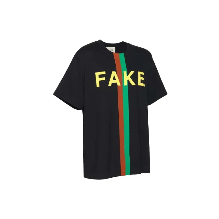 GUCCI Fake/Not Print Organic cotton T shirt-2